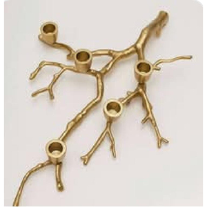 Precios directos de fábrica Portavelas de metal con forma de rama de árbol Portavelas con acabado dorado a la venta - Product Image 2