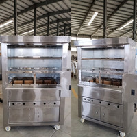 Haute production charbon de bois grill poulet porc lapin rôtissoire four côtelettes d'agneau grillées rôtissoire machine à barbecue brésilienne