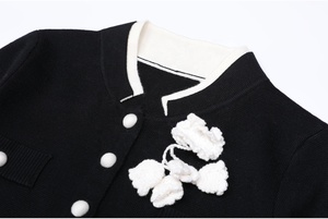 Aimeisi סוף גבוה חורף שני חלקים רקמה פרח סוודר מזדמנים סרוג קרדיגן מכנסיים העליון סטים סטים נשים <span class=keywords><strong>2</strong></span> חלקים - Product Image 2