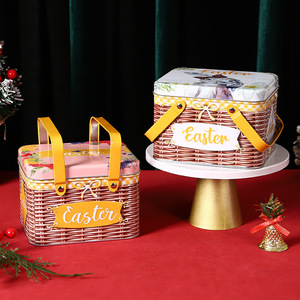 Mystic Arts <b>Easter</b> Storage <b>Box</b> Metal Woven Design With Handle For Home Decor And <b>Gift</b> Packaging - Product Image 1