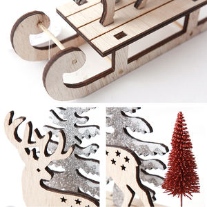 <span class=keywords><strong>Slitta</strong></span> in Legno con Renne per Decorazioni Natalizie da Interno - Product Image 3