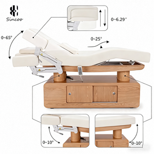 Equipo Eléctrico para Tratamientos de Spa, Cama de Belleza Completamente Calefactada, Respaldo y Reposapiés Ajustables, Mesa de Masaje Facial con 4 Motores - Product Image 5
