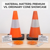 AA.BEAR SMT Cones de signalisation personnalisés avec logo, 18 pouces (45 cm), en PVC, orange fluorescent, avec base en caoutchouc noir, qualité industrielle pour la circulation routière