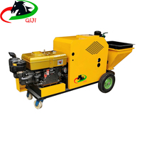 Machine à pulvériser du mortier à moteur diesel mobile Pulvérisateur de ciment Utilisé pour la construction de machines à mortier sur site