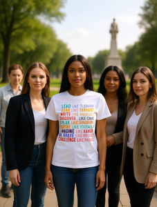 T-shirt con Icone Femministe da Donna, Casual, Girocollo, 100% Cotone, Manica Corta, Stampa con Lettere, Per Tutte le Stagioni, Vestibilità Regolare - Product Image 2