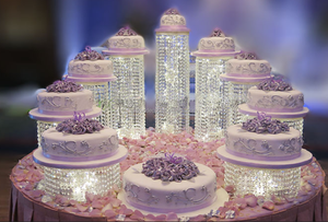 Juego de Soportes para Cupcakes de Acrílico Moderno de Alta Calidad al por Mayor, Juego de Mesa de Exhibición de Pasteles Altos, Duraderos y de Lujo para <span class=keywords><strong>Bodas</strong></span> Románticas - Product Image 3