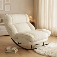 Fauteuil inclinable à bascule moderne surdimensionné avec coussin pour adultes, idéal pour l'extérieur et le salon