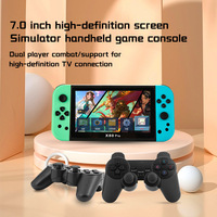 Console de Jeu Portable X80Pro Écran Large 7,0 Pouces Combat Arcade Double Joueur pour GBA Console Rétro Nostalgique pour Enfants Wi-Fi
