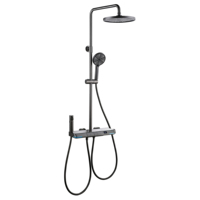 Pommeau de douche de luxe en laiton poli haute pression avec noyau de valve en céramique pour salle de bain, jet de pluie doux, pulvérisation et inverseur de jet, bec de robinet