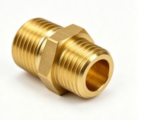 Raccord de tuyauterie hexagonal en laiton usiné sur mesure par CNC, adaptateur fileté de tournage de précision, usinage CNC 5 axes