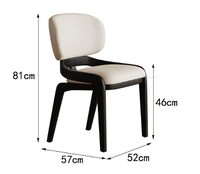 JP Style nordique Simple en cuir noir loisirs fauteuil hôtel Villa Restaurant cadre en bois luxe salle à manger chaise meubles