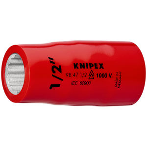 Clé à douille Knipex 1/2 pouce à emmanchement carré interne, isolée 1000 V, fabriquée en Allemagne - Product Image 1
