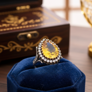 Silver Jewelry With <b>Citrine</b> Gemstones Ottoman Design Wholesale Handcrafted Authentic 925 Sterling Silver Jewelry <b>Ring</b> - Product Image 3