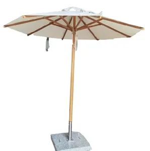 9ft white wood patio umbrella outdoor central pole swimming pool umbrellas wooden beach umbrella