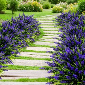 24 ramilletes de lavanda artificial resistente a los rayos UV, plantas florales para exteriores, para decoración de jardín, porche, ventana, maceta colgante - Product Image 4