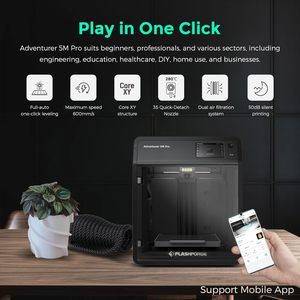 Imprimante 3D Flashforge Adventurer 5M Pro, machine de prototypage FDM, connexion Wifi Adventurer 5M, taille d'impression 220*220*220mm - Product Image 2