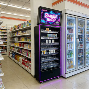 Vitrine de présentation de cigarettes et de tabac sur mesure pour magasin, avec éclairage LED, verrouillage, poussoirs et roulettes - Product Image 2