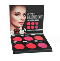 Palette de fards à joues en poudre pressée 6 couleurs, maquillage pigmenté