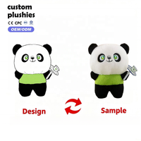 Peluche Panda Mini Mignon et Moelleux en Gros, Ours de Dessin Animé Noir et Blanc, Poupée en Peluche Personnalisable avec Logo, Cadeau Doux pour Baby Shower ou Bureau