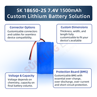 Factory Custom 7.4V 1500mAh 18650 Lithium Battery Pack New Grade a Cell for Fascia Gun Medical Equipment Power Supply