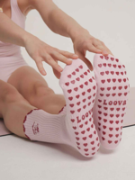 Chaussettes de yoga antidérapantes en tricot respirant personnalisées POPSOX pour femmes avec logo brodé