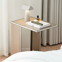 Table d'appoint mobile pour canapé, table basse, table de chevet en acier inoxydable, meuble de rangement pour salon, chambre à coucher, bureau à domicile