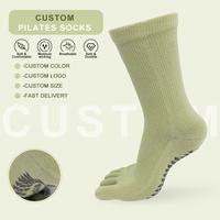 Chaussettes de compression à bout ouvert OEM/ODM en gros, chaussettes Pilates à doigts séparés