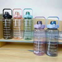 Bouteille d'eau de sport en plastique transparent portable de 2 litres 2000ML grande bouteille de voyage en plastique