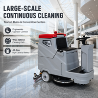 Autolaveuse professionnelle 80L avec réservoir de solution et brosse pour le nettoyage des sols, idéale pour les grandes surfaces, supermarchés et aéroports