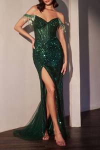 बेस्टिडोस डी बोडास महिलाओं की ऑफ-कंधे बैंगनी मत्स्यांगना शाम को पार्टी के लिए शानदार औपचारिक पोशाक - Product Image 3