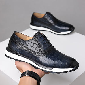 Vendita calda coccodrillo stringato scarpe casual in <span class=keywords><strong>pelle</strong></span> da <span class=keywords><strong>uomo</strong></span> a punta scarpe da ginnastica in <span class=keywords><strong>pelle</strong></span> scarpe da passeggio - Product Image 4