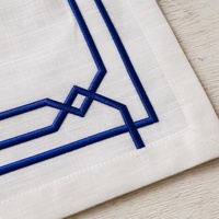 Set de table personnalisé moderne en lin pur lavé avec broderies, 45x45cm, serviettes de table en tissu 100% lin sur mesure