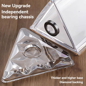 Porte-<span class=keywords><strong>menu</strong></span> triangulaire à 3 faces avec base rotative ronde, présentoir de table pour restaurant, pub, boissons, porte-panneau de table - Product Image 4