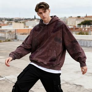 TKAN254D surdimensionné lâche hommes style Vintage personnalisé sérigraphie lavé 100% coton pull à capuche - Product Image 1