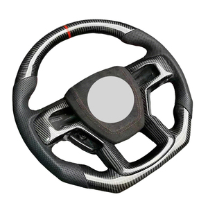 Volante Personalizado de Fibra de Carbono y Cuero para Mejorar el Interior del Automóvil, Compatible con <span class=keywords><strong>Ford</strong></span> F150 XLT Raptor <span class=keywords><strong>Shelby</strong></span> R 2019-2025 - Product Image 1