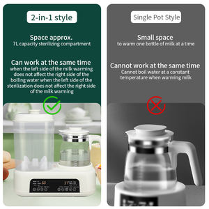 زجاجة زجاجية متعددة الوظائف 3 في 1, معقم ومجفف - Product Image 3