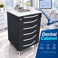 Chariot médical en métal à 5 tiroirs, chariot à instruments en acier inoxydable, mobilier de clinique dentaire, armoire mobile dentaire