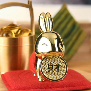 Funda de Cuero Creativa con Diseño de Conejo del Año Nuevo, Cubierta Protectora Simple y Bonita con Diseño del Conejo del Zodiaco, Decoración Dorada para Tienda 2023 - Product Image 2