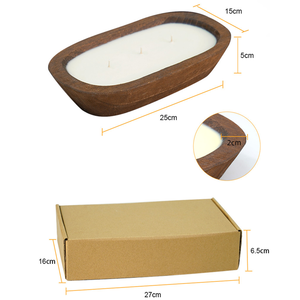 Bougie Woodronic Dough Bowl, 3 bougies à mèche, bougie en cire de soja naturelle pure dans un bol en bois, éliminateur d'odeurs, cadeau parfumé botanique - Product Image 2