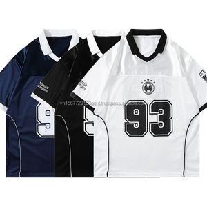 Maillot de sport rétro personnalisé avec logo, manches courtes, respirant, anti-UV, séchage rapide, streetwear tendance, coupe ample pour couple - Product Image 3