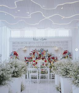 Đảng đám cưới đạo cụ hội trường trang trí nội thất treo rèm vải ánh sáng hoa trần trang trí LED màn - Product Image 5