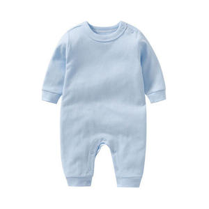 Combinaison en coton à manches longues pour bébé avec fermeture à boutons cachés Unisexe Nouveau-né Couleur unie <span class=keywords><strong>Pyjama</strong></span> toutes saisons - Product Image 5