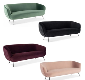 Hot Sale Modern <b>Velvet</b> Couch With Metal Legs Three -Seat Sofa for Living Room Kitchen or Hotel Reception Furniture - Product Image 5