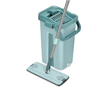 Hand Gratis Wassen Platte Squeeze Smart Mop Met Microfiber Vervanging Doek