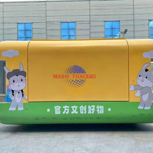 รถพ่วงขายอาหารสแตนเลสพร้อมระบบไฟฟ้าในตัวสำหรับขายอาหารจานด่วน ไอศกรีม ขนมขบเคี้ยว - ครัวเคลื่อนที่ 4 ล้อ เหอหนาน - Product Image 1