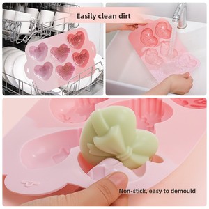 Moule en silicone personnalisable en forme de cœur couleur macaron pour chocolat, outils de pâtisserie - Product Image 5