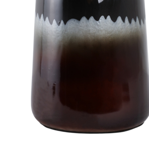 Vaso moderno in vetro conico, sfumato da nero a marrone, vaso decorativo da tavolo per soggiorno, decorazione per la casa, elegante elemento d'accento. - Product Image 5