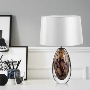 נורדי מודרני זיגוג שולחן מנורת אופנתי אמנות סלון חדר שינה מלון LED מקורי אישיות שולחן אור