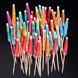 Colorful Toothpick Umbrella Cocktail Straw Set Disposable Party Decoration 8cm Wide Zhejiang Origin - Product Image 2
