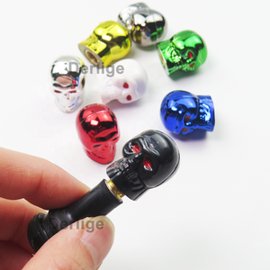 Cars Tires <span class=keywords><strong>Valve</strong></span> Stem Caps Cover Dustproof Cool Skull Head Red Eye <span class=keywords><strong>Valve</strong></span> Caps Black Chrome - Product Image 3